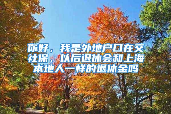 你好，我是外地户口在交社保，以后退休会和上海本地人一样的退休金吗