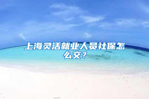 上海灵活就业人员社保怎么交？