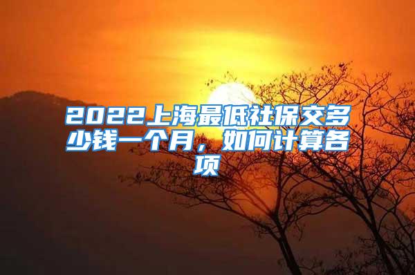 2022上海最低社保交多少钱一个月，如何计算各项