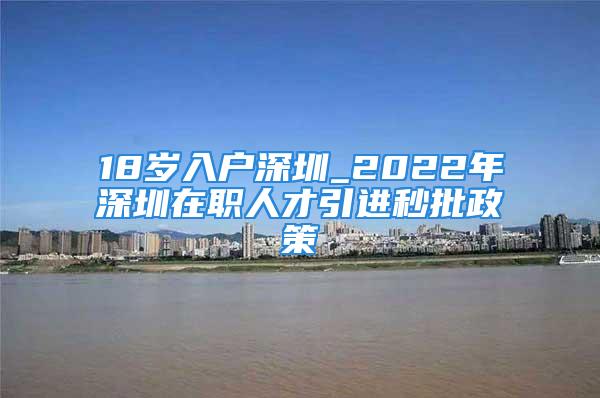 18岁入户深圳_2022年深圳在职人才引进秒批政策