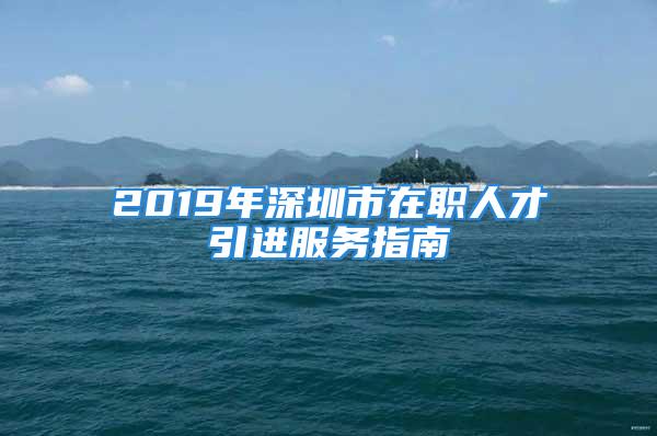 2019年深圳市在职人才引进服务指南