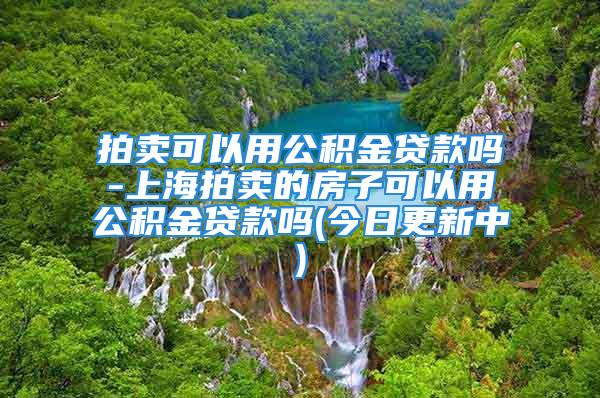 拍卖可以用公积金贷款吗-上海拍卖的房子可以用公积金贷款吗(今日更新中)