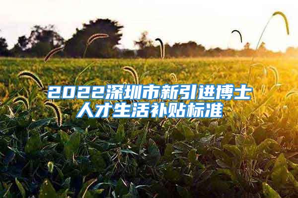 2022深圳市新引进博士人才生活补贴标准