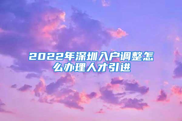 2022年深圳入户调整怎么办理人才引进