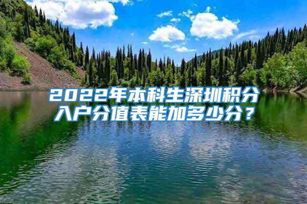 2022年本科生深圳积分入户分值表能加多少分？