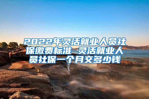 2022年灵活就业人员社保缴费标准 灵活就业人员社保一个月交多少钱