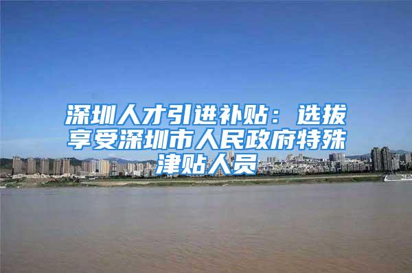 深圳人才引进补贴：选拔享受深圳市人民政府特殊津贴人员