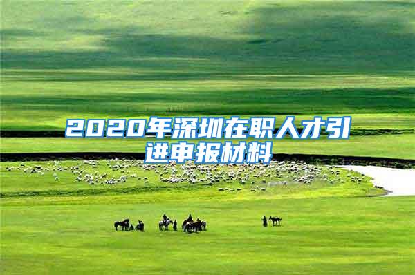 2020年深圳在职人才引进申报材料