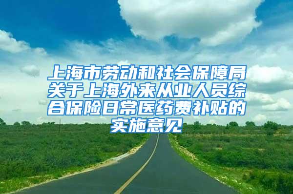 上海市劳动和社会保障局关于上海外来从业人员综合保险日常医药费补贴的实施意见