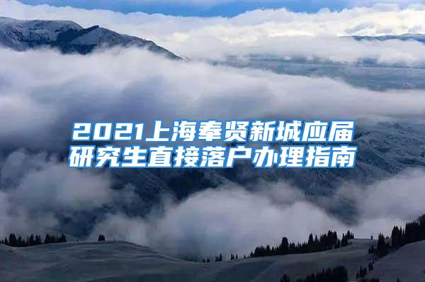 2021上海奉贤新城应届研究生直接落户办理指南