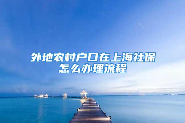 外地农村户口在上海社保怎么办理流程