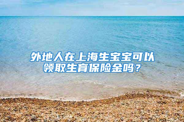 外地人在上海生宝宝可以领取生育保险金吗？