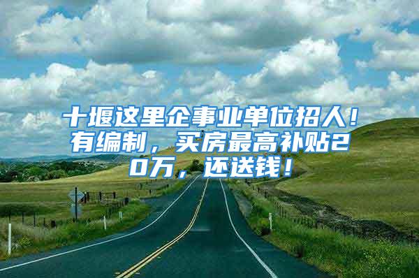 十堰这里企事业单位招人！有编制，买房最高补贴20万，还送钱！