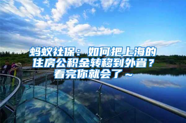 蚂蚁社保：如何把上海的住房公积金转移到外省？看完你就会了～