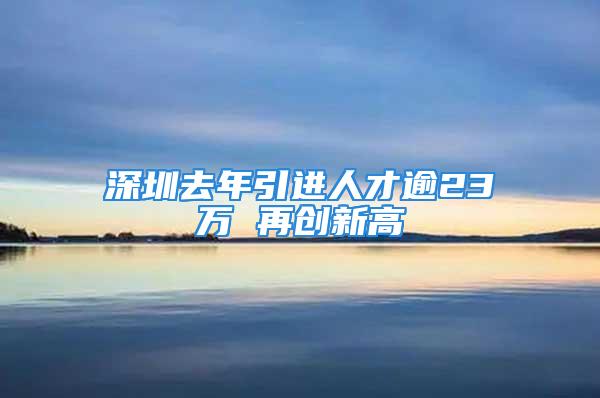 深圳去年引进人才逾23万 再创新高