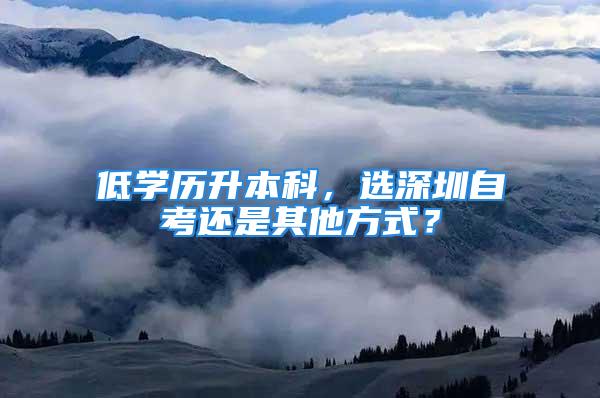 低学历升本科，选深圳自考还是其他方式？