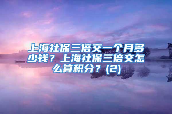 上海社保三倍交一个月多少钱？上海社保三倍交怎么算积分？(2)