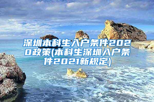 深圳本科生入户条件2020政策(本科生深圳入户条件2021新规定)