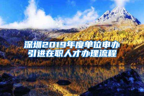 深圳2019年度单位申办引进在职人才办理流程