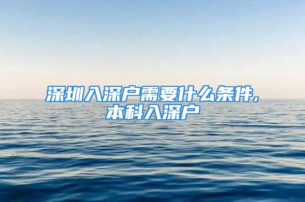 深圳入深户需要什么条件,本科入深户