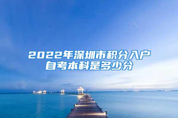 2022年深圳市积分入户自考本科是多少分