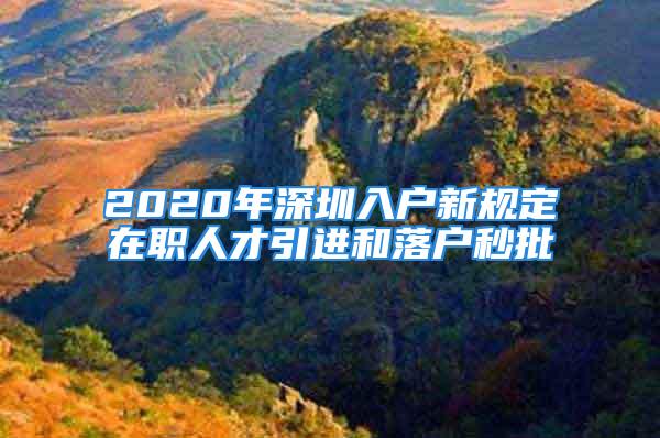 2020年深圳入户新规定在职人才引进和落户秒批