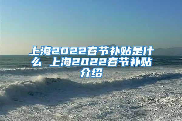 上海2022春节补贴是什么 上海2022春节补贴介绍