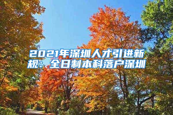 2021年深圳人才引进新规：全日制本科落户深圳