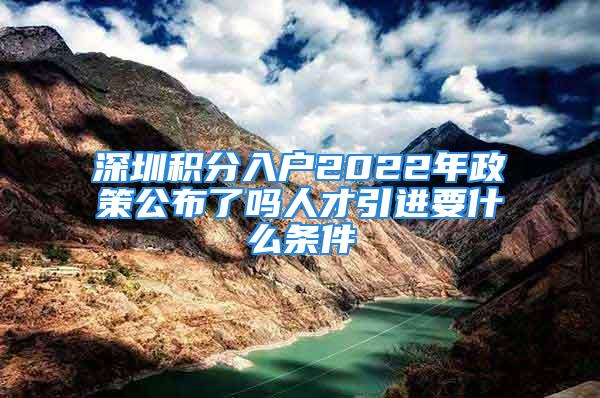 深圳积分入户2022年政策公布了吗人才引进要什么条件