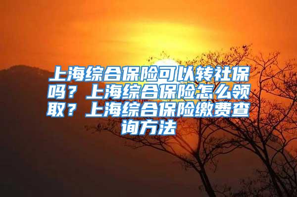 上海综合保险可以转社保吗？上海综合保险怎么领取？上海综合保险缴费查询方法