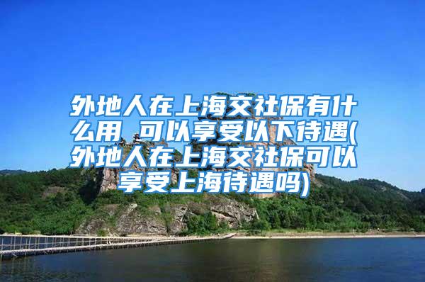 外地人在上海交社保有什么用 可以享受以下待遇(外地人在上海交社保可以享受上海待遇吗)