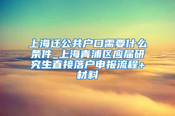 上海迁公共户口需要什么条件_上海青浦区应届研究生直接落户申报流程+材料