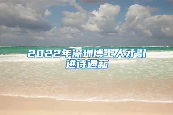 2022年深圳博士人才引进待遇薪