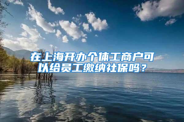 在上海开办个体工商户可以给员工缴纳社保吗？