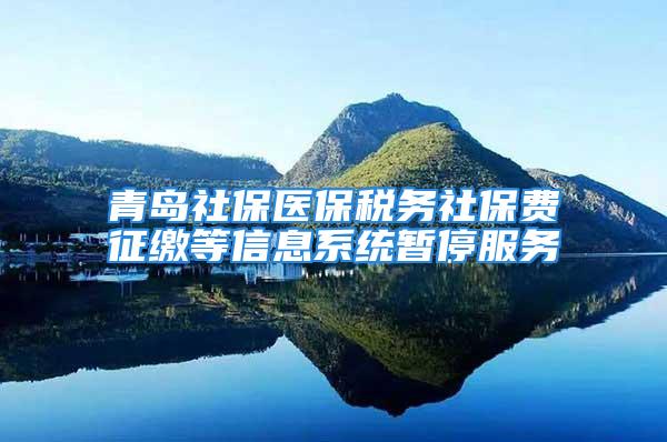 青岛社保医保税务社保费征缴等信息系统暂停服务