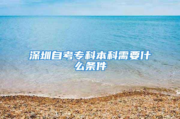 深圳自考专科本科需要什么条件