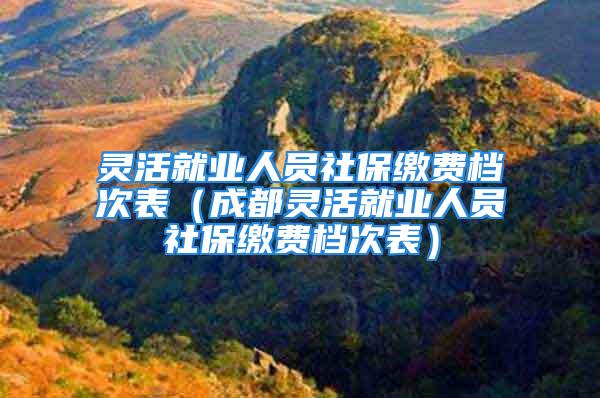 灵活就业人员社保缴费档次表（成都灵活就业人员社保缴费档次表）