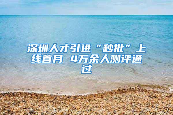 深圳人才引进“秒批”上线首月 4万余人测评通过