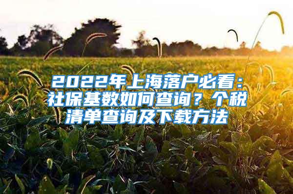 2022年上海落户必看：社保基数如何查询？个税清单查询及下载方法