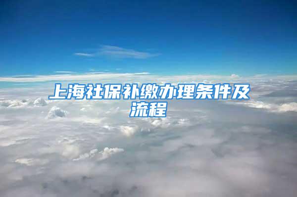 上海社保补缴办理条件及流程