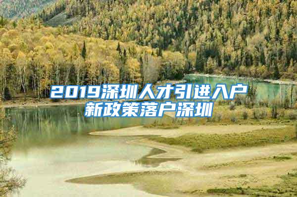 2019深圳人才引进入户新政策落户深圳