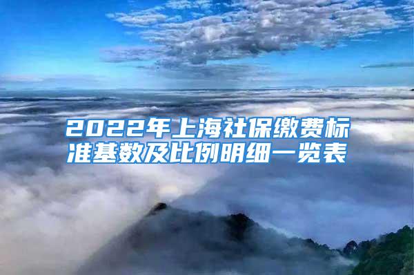 2022年上海社保缴费标准基数及比例明细一览表