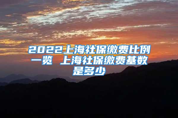 2022上海社保缴费比例一览 上海社保缴费基数是多少