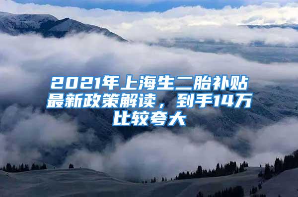 2021年上海生二胎补贴最新政策解读，到手14万比较夸大