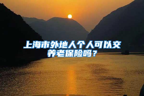 上海市外地人个人可以交养老保险吗？