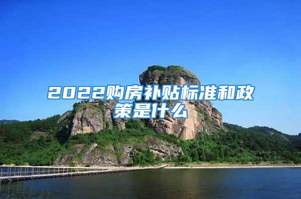 2022购房补贴标准和政策是什么