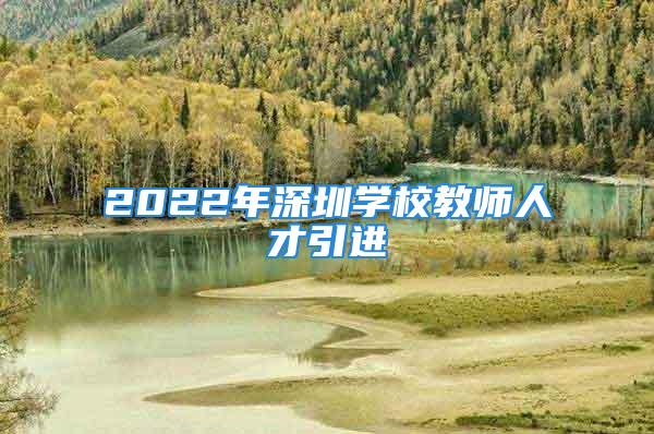 2022年深圳学校教师人才引进