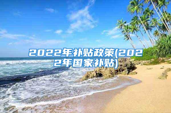 2022年补贴政策(2022年国家补贴)