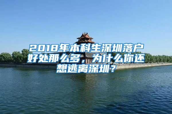 2018年本科生深圳落户好处那么多，为什么你还想逃离深圳？