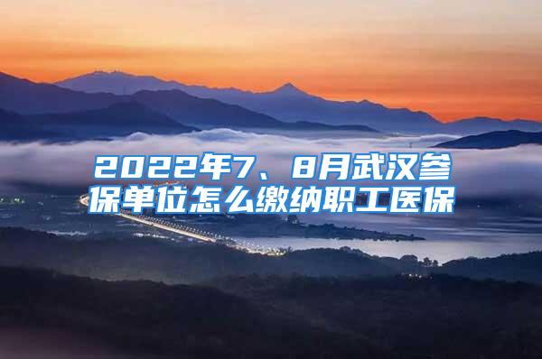 2022年7、8月武汉参保单位怎么缴纳职工医保